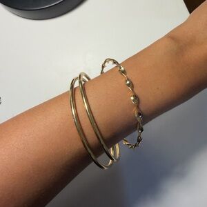 Gold Tone Twisted Bangles